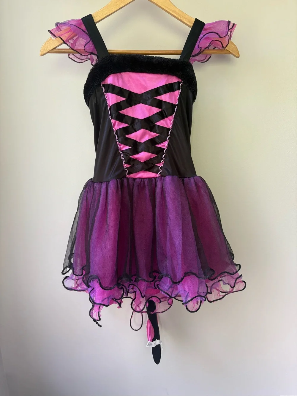 Girls Pink & Purple Bat Halloween Costume Dress up Play Size 5-6
